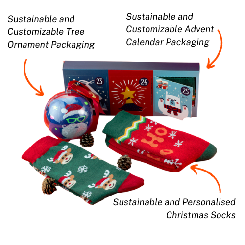 Customisable christmas socks packaging