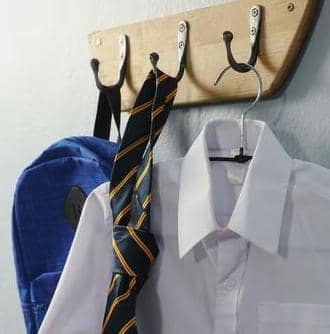 Hanging school uniform